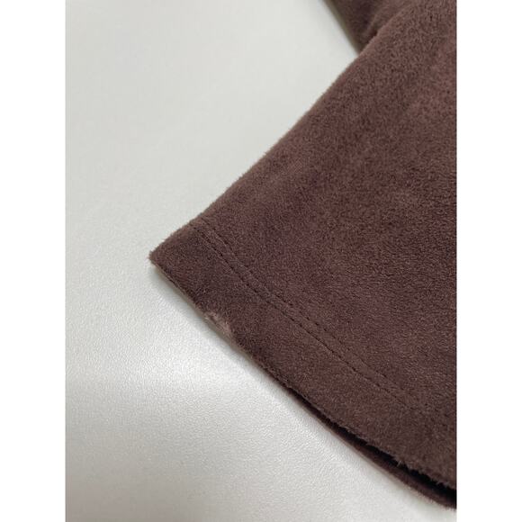 J. McLaughlin Clio Faux Suede Top Button Envelope Collar 3/4 Sleeve Brown XS - Picture 9 of 9